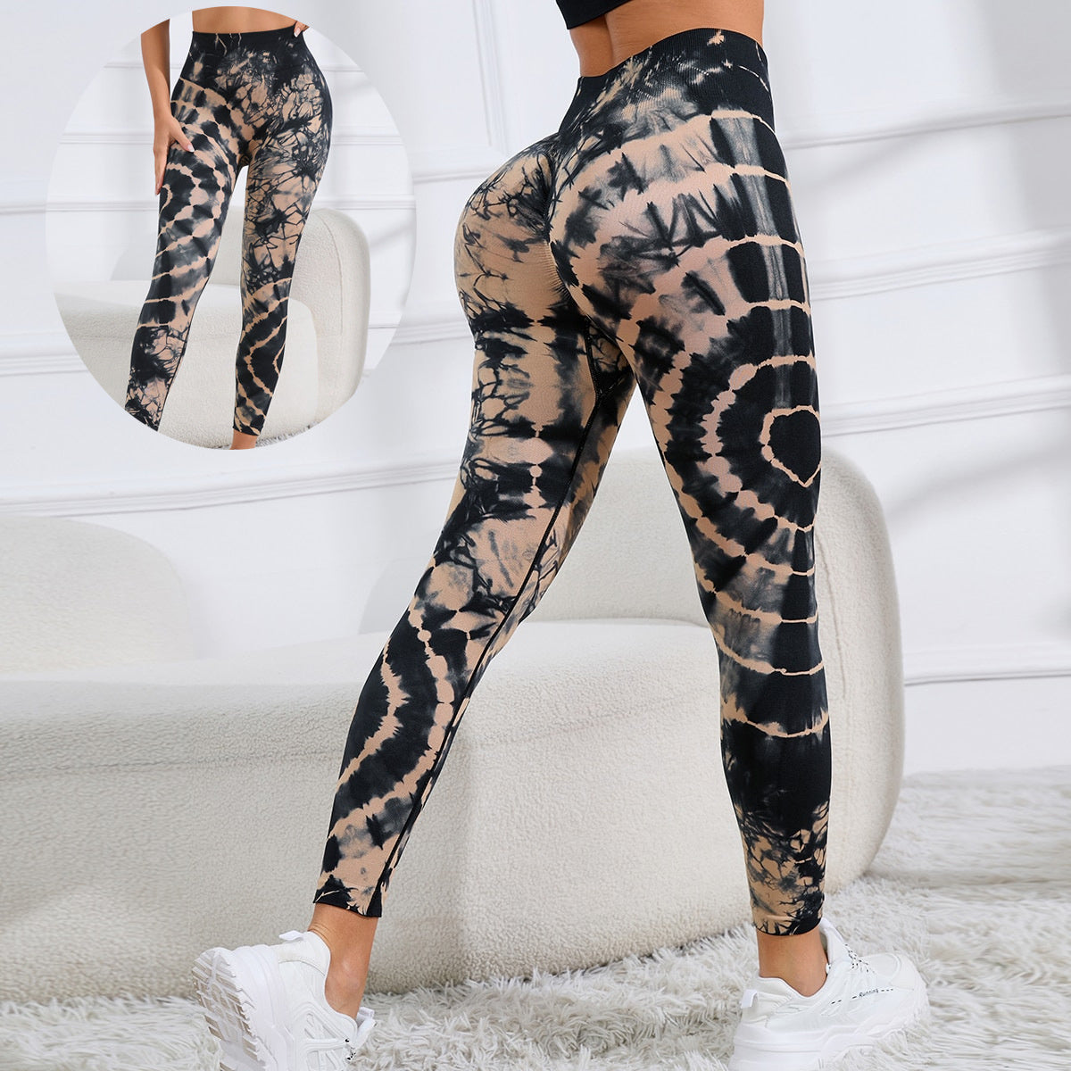 Pantalon de Yoga imprimé teinture par nouage pour femmes, Leggings de sport sans couture, taille haute, levage des hanches, Fitness, course à pied, nouvelle collection