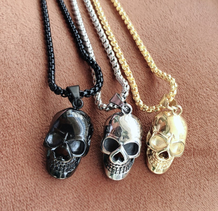 Halloween Skull Necklace Personality Punk Necklace Men Fashion Titanium Steel Accessories