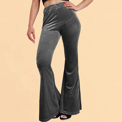 Pantalon à cloche en velours décontracté pour femme