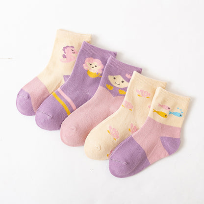 CUHK Children's Socks Cute Cartoon Cotton Socks Student Socks