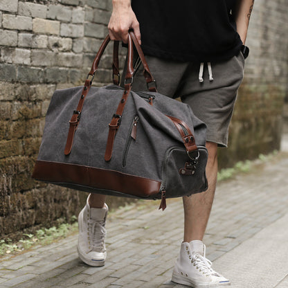 Sac fourre-tout en toile rétro pour hommes, sac de voyage tendance, grande capacité, bagages de voyage sur courte distance, sac à bandoulière