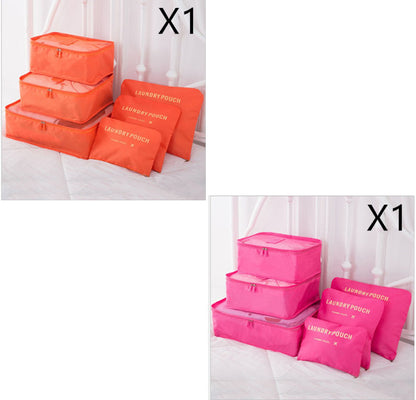 6 PCS Travel Storage Bag Set for Clothes Tidy Organizer