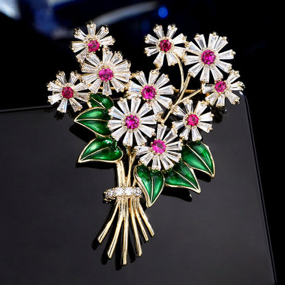 Dripping flower brooch