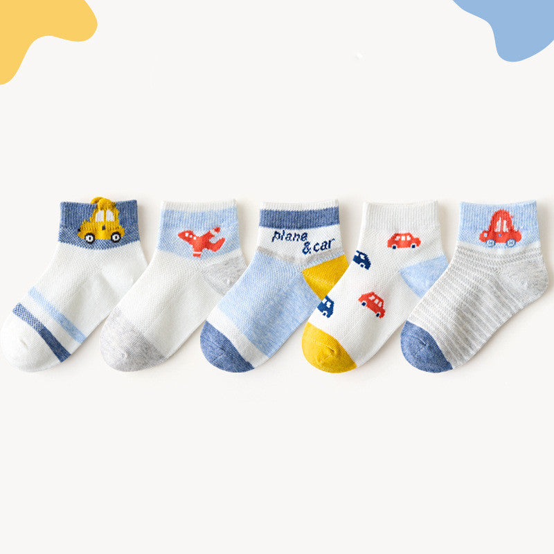 Children's Socks Mesh Cartoon Car Cotton Socks