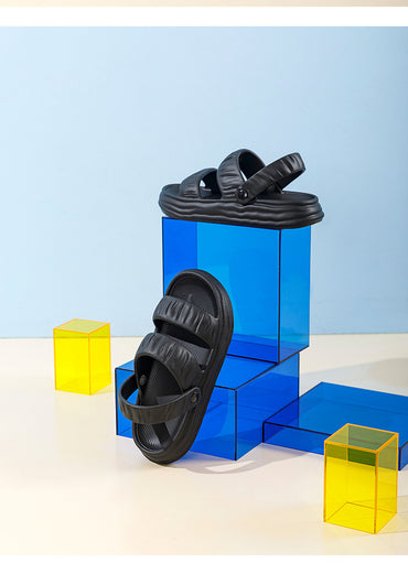 Qingchen Retro Folded Two Wears Bathroom Bathing Home Summer Anti Slip Slippers