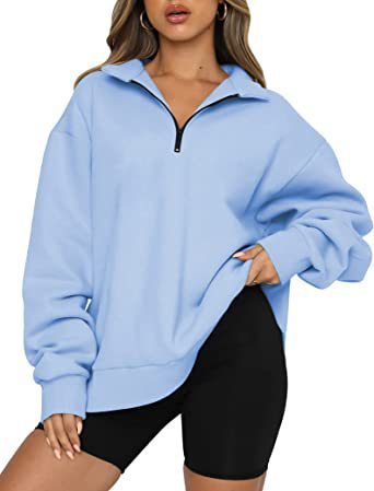 Dam sweatshirts Zip turndown krage Lösa Casual Tops Kläder