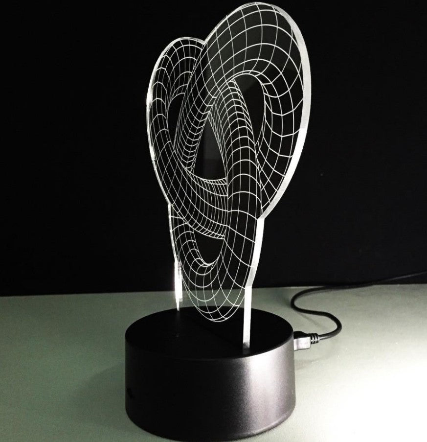 Kno 2 - 3D Optisk illusion LED-lampa Hologramm