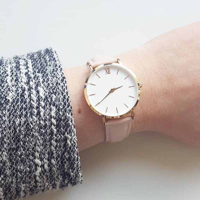 Montres à Quartz en cuir pour femmes, horloges à la mode