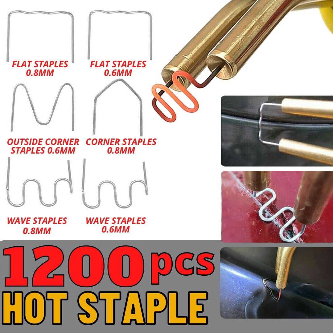 1200X Hot Staple For Car Bumper Fender Welder Stapler Plastic Welding Repair Kit