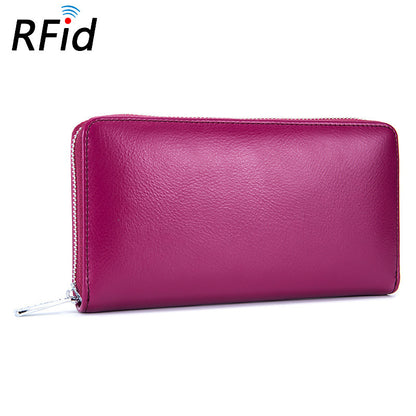 Portefeuille Rfid en cuir véritable de vache pour hommes, nombreux départements, 36 fentes, porte-carte, poche pour téléphone portable, pochette longue 