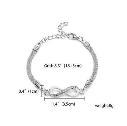 RINHOO 925 Smycken Silverfärgade Armband För Kvinnor Armband Mode Bröllopsbankett Armband &amp; Armringar Alla hjärtans dag Gåva