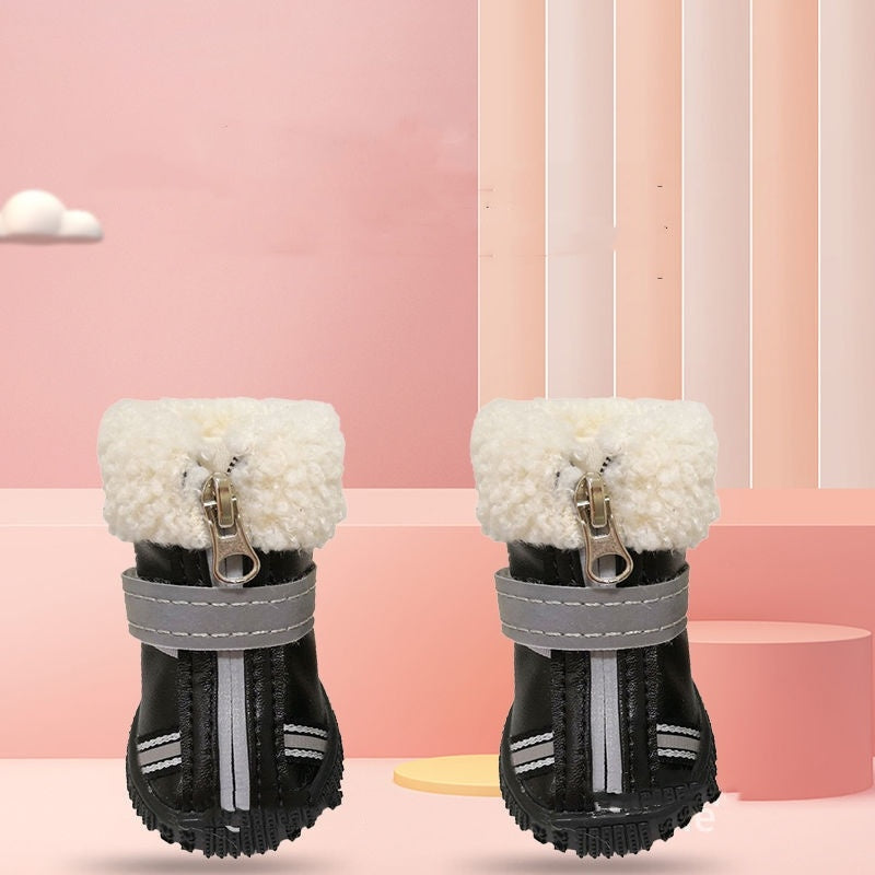 Puppy Waterproof Warm With Velvet Non-slip Wear-resistant Winter Snow Boots