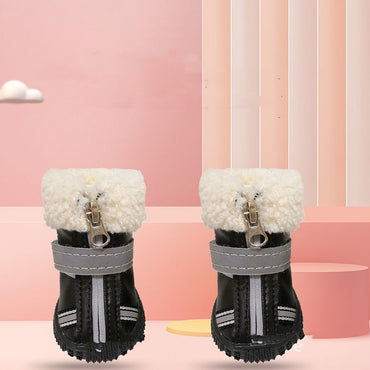 Puppy Waterproof Warm With Velvet Non-slip Wear-resistant Winter Snow Boots