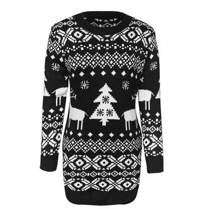 Christmas Elk Long Sleeve Knitted Sweater