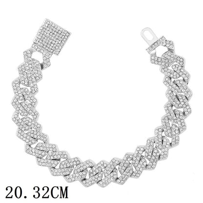 Luxury 12mm Iced Out Cuban Link Chain Bracelet