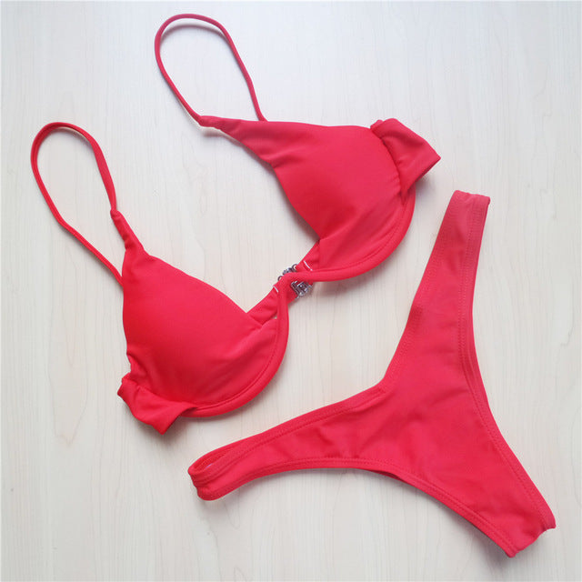Sexiga kvinnor bikini strandkläder push-up badkläder badkläder