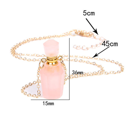 Collier pendentif en cristal de bouteille de parfum