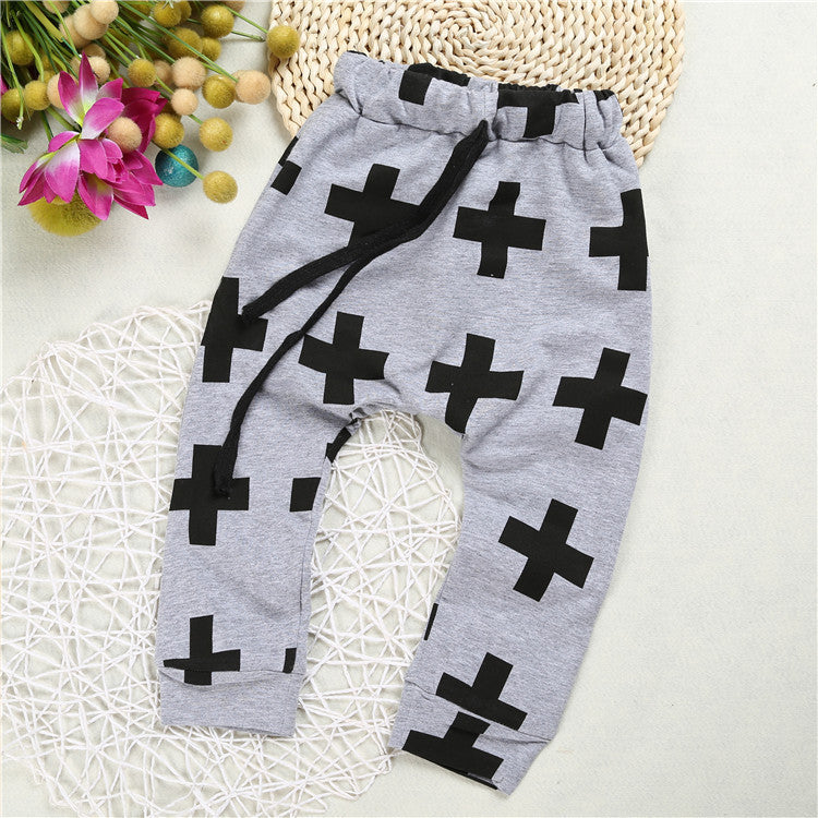 Children Casual Fashion Track Pants Cross Pants