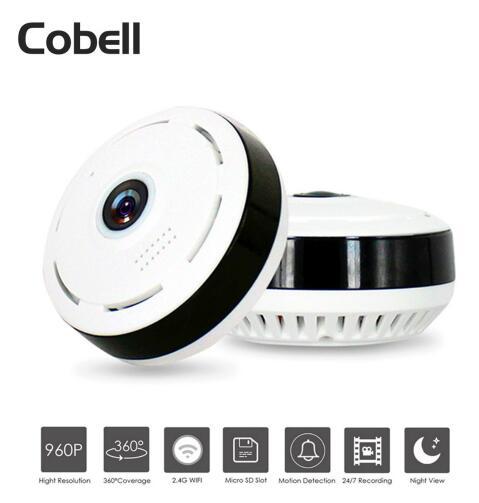 Cobell 960P Wifi IP kamera Hem Säkerhet Trådlös 360 grad Panoramic CCTV kamera natt syn Fishögon Lins VR kamerar