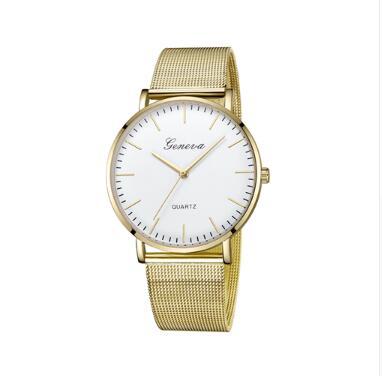 Fashion Casual Watches Womens Men GENEVA Womens Classic Quartz Stainless Steel Wrist Watch Bracelet Watches