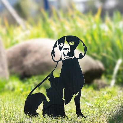 Metal Dog Silhouette Garden Patio Decoration