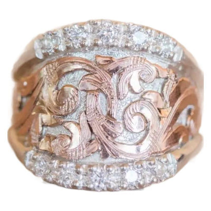 C it all Two-Tone Flower Petal Alloy Ring – US 6-10