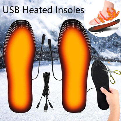 Les semelles intérieures de chaussures chauffantes USB peuvent être coupées, semelles chauffantes chaudes d'hiver, pieds pour bottes, chaussures de sport