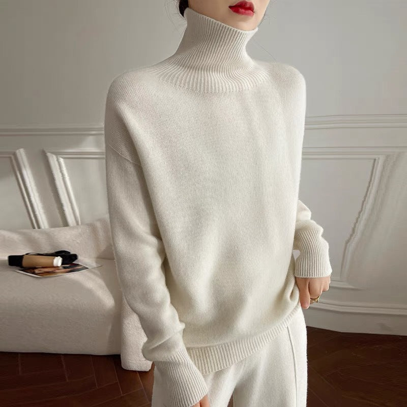 Women's Turtleneck Autumn And Winter Thickening Inner Wear Base Cashmere Sweater Sweater