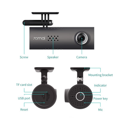 Tableau de bord intelligent WiFi DVR, caméra sans fil à 130 degrés, 1080P FHD, Version nocturne, capteur G, enregistreur de conduite