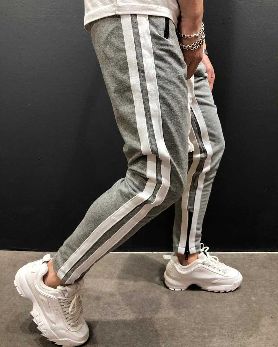 Men Sports Zipper Casual Pants