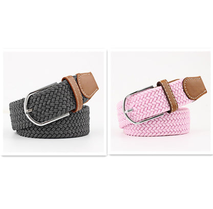Women's Canvas Student Casual Stretch Braided Needle Buckle Belt - Youthful Confidence