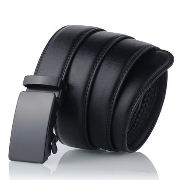 Men's Black Sliding Buckle Belt - Smooth Confidence