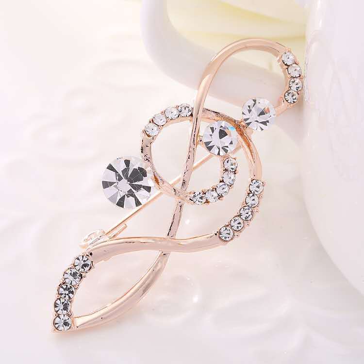 Note Brooch Corsage Alloy Ornaments Coat Sweater Accessories