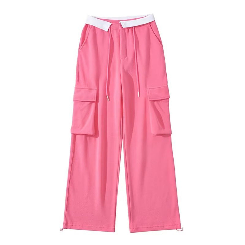 Hot Girl Loose Waist Straight Casual Pants For Women