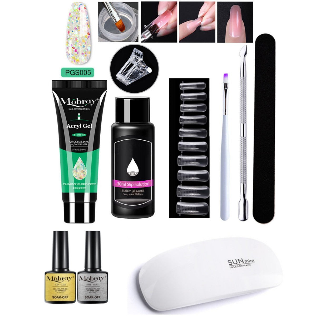 7-delad Nail Art Crystal Extender Set