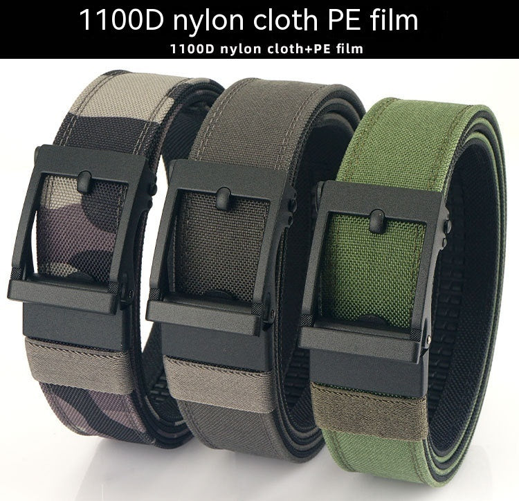Men's Outdoor Casual Dual-Use Automatic Buckle Belt - Thickened Hardened Double-Layer