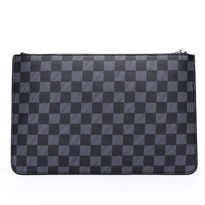 Men's Soft Pu Plaid Business Casual Clutch