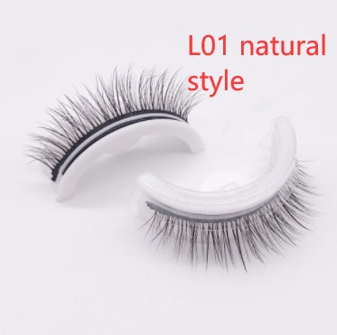 Återanvändbara 3D Mink Lashes naturliga falska ögonfransar Självhäftande falska limmar fria lass Makeup ögonfrans Extens Silk ögonfransar