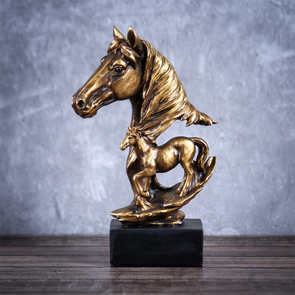 Trongwell Home Decor Bronze Cheval Sculpture Statue Salon