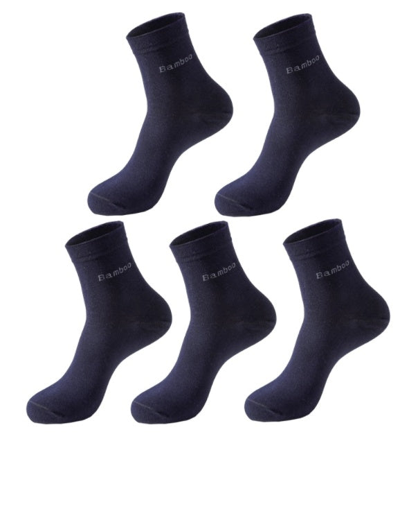 Socks Solid Color Socks Men's Mid-tube Bamboo Fiber Socks Men