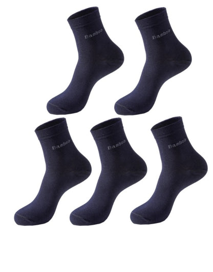 Chaussettes chaussettes de couleur unie chaussettes mi-tube en fibre de bambou pour hommes