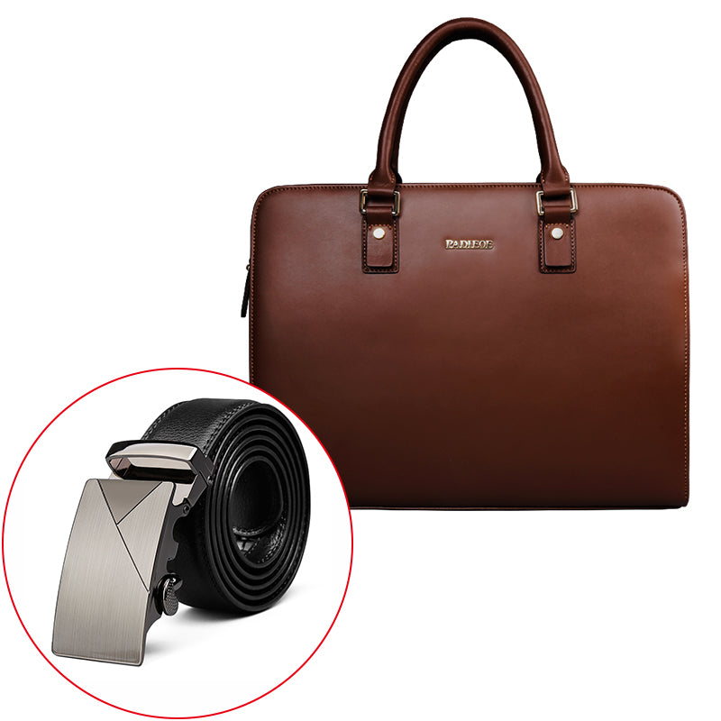 Real Cowhide Men's Bag Briefcase Business Handbag