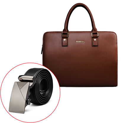 Real Cowhide Men's Bag Briefcase Business Handbag