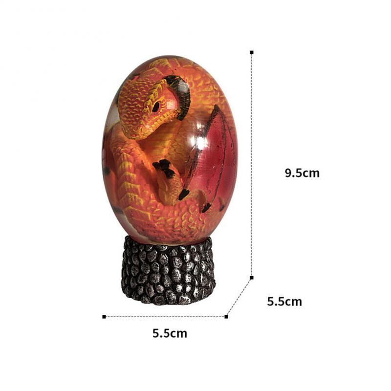 LED Lava Drage ägg Dekor Dinosaur ägg staty Resin Dragon ägg kristall Mineral Gemstone Reiki Hem Inredning