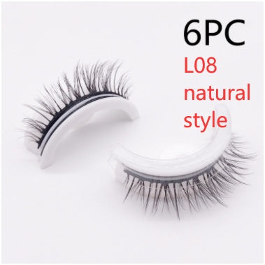 Återanvändbara 3D Mink Lashes naturliga falska ögonfransar Självhäftande falska limmar fria lass Makeup ögonfrans Extens Silk ögonfransar