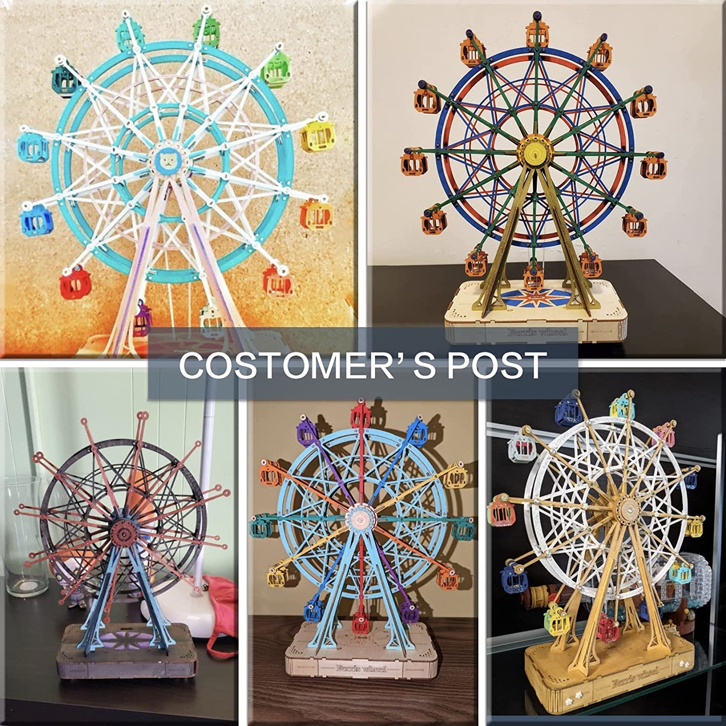 Rowood 3D Puzzles For Adults Model Kits For AdultsWooden Music BoxDIY Craft Kits For Adults Teen Boy Gifts On Birthday Christmas  Ferris Wheel