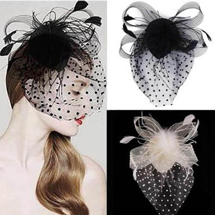 Coiffure Accessoires pour cheveux Couverture de plumes Épingle à cheveux pour le visage