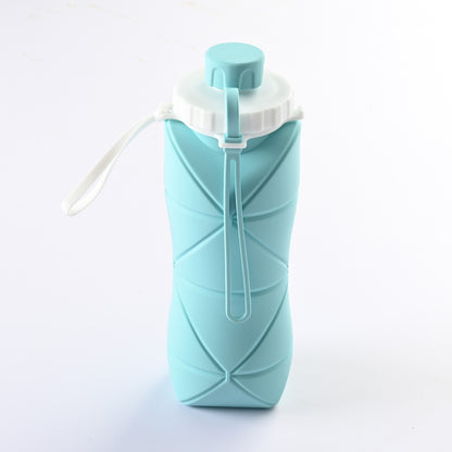 Bouteille d'eau pliante en Silicone de 600ml, bouteille d'eau de sport, voyage en plein air, tasse d'eau Portable, course à pied, équitation, Camping, randonnée, bouilloire