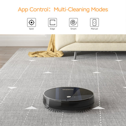 Geek Smart Robot Vacuum Cleaner G6 Plus, Ultra-Thin, 1800Pa Strong Suction, Automatic Self-Charging, Wi-Fi Connectivity, App Control, Custom Cleaning, Great For Hard Floors To Carpets