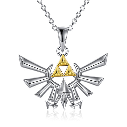 Sterling Silver Anime Zelda Pendant Necklace Jewelry Gifts For Men & Women